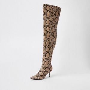 Snake print boots